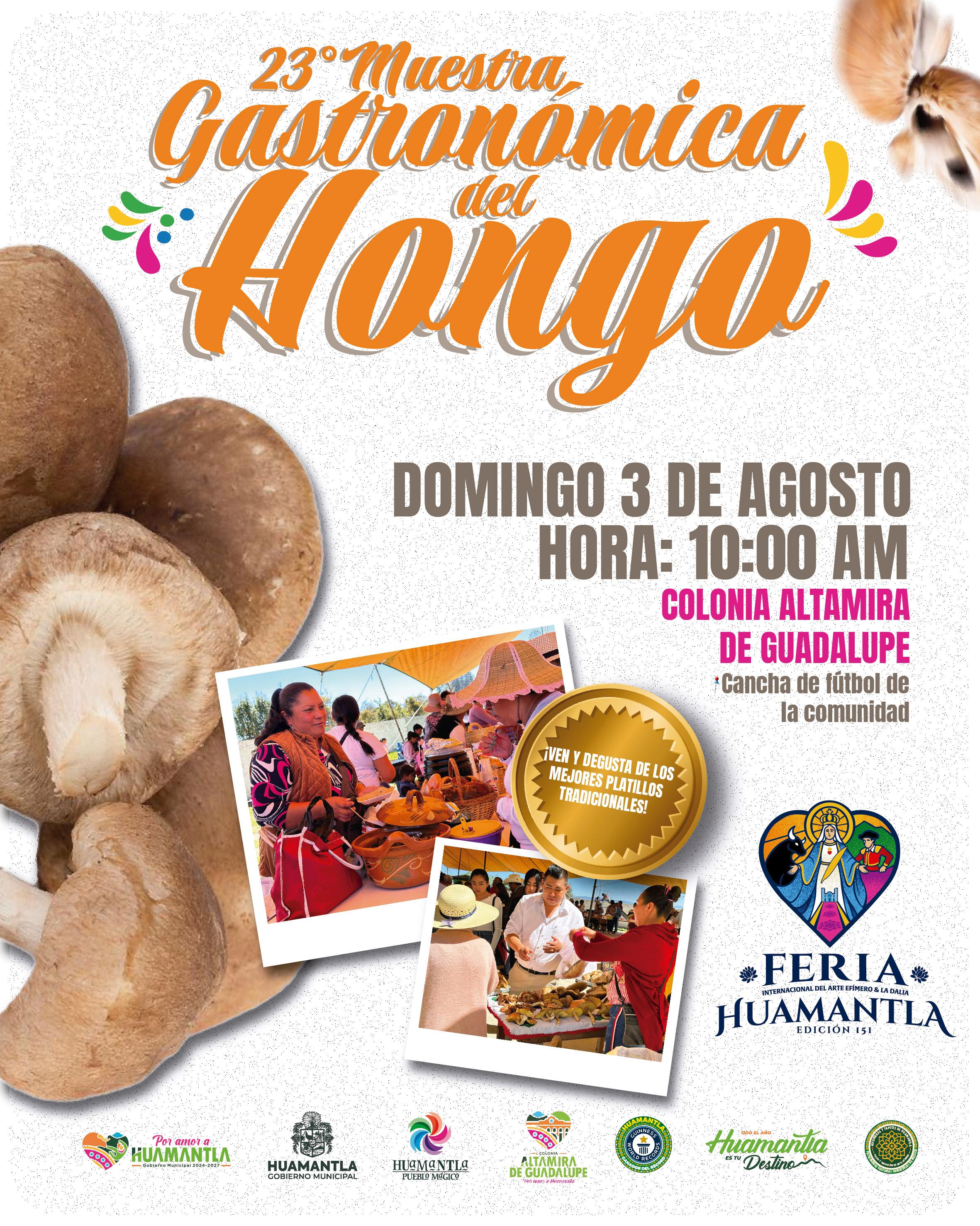 Invita Ayuntamiento de Huamantla a la 23° Muestra Gastronómica del Hongo